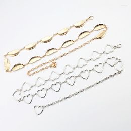 Belts Clothes Belt Women's Lady Fashion Metal Leaves Heart Chain Gold Narrow Chunky Fringes Hip