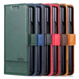 Wallet Phone Cases for Samsung Galaxy Z Fold 4/3 Pure Colour Calfskin Texture PU Leather Flip Kickstand Cover Case with Card Slots