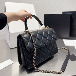 Luxury Designer Womens Cross Body Lambskin Bags Classic Medium Flap Trendy Quilted Top Handle Totes Multi Pochette GHW Matelasse Chain Sacoche Handbags 25CM