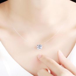 Pendant Necklaces Fashion Zircon Necklace Invisible Fishing Line For Women Jewellery Decoration