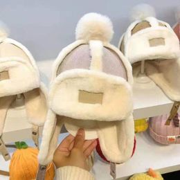 2pcs Winter Baby hats are thickened for winter warmth Girls super cute boy furry hat ear protection children hat Christmas reference age is about 5 months to 4 years