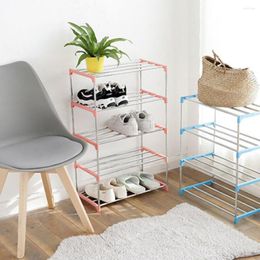 Clothing Storage Simple Multi Layer Shoe Rack Stainless Steel Easy Assemble Shelf Cabinet