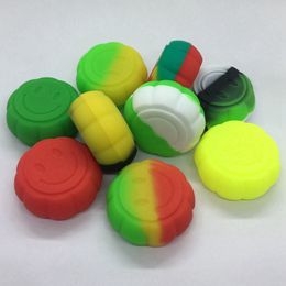 Smoking Colourful Silicone Nonstick 6ML Pumpkin Style Dry Herb Tobacco Spice Miller Wax Oil Rigs Seal Storage Box Dabber Stash Case Bong Hookah Cigarette Holder DHL