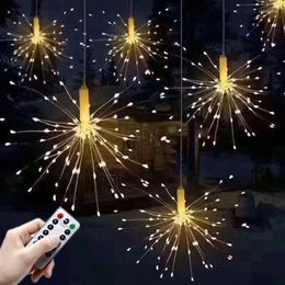 Strings 120/150/180/200LEDs Battery Firework Light Waterproof Garden Outdoor Lawn Lamp Garland For Year Christmas Decor