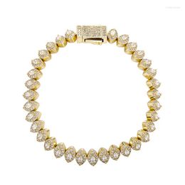 Link Bracelets 8mm Ellipse Iced Out Hi Hop Gold Silver Color Fashion Choker Charms Jewelry