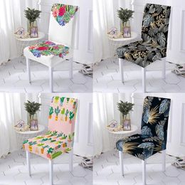 Chair Covers 1pc/4pc Cactus Pattern Cover Dining Room Office Dinning Gaming Beach