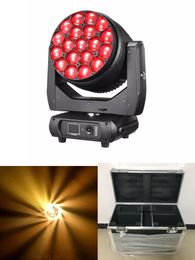 2pcs big eye led moving head zoom light 19x40w rgbw 4in1 pixel control beam led moving stage wash party lamp with flycase