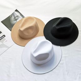 Berets 6pc Felt Fedora Hats Men's Women's Hat Fedoras Bulk Woman Man Jazz Panama Cap Female Male Caps Accessories Wholesale