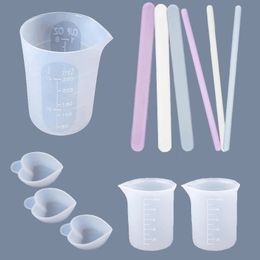 Other Silicone stir bar Mix Cup Mould Epoxy Resin Tools Reusable Mixing Measuring Cups DIY Making Stick Handmade Accessories 221111