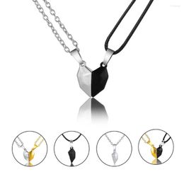 Choker 2022 Fashion Magnetic Couple Necklace For Lovers Gothic Punk Heart Pendant Men Women Necklaces Party Jewellery