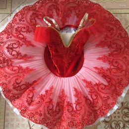 Stage Wear Arrival Children Red Plattered Tutu Ballet Dress Girls Swan Lake Show Dance Dresses Prom Party Performance Dancing Costume