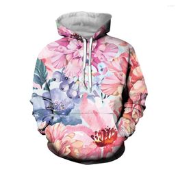 Men's Hoodies Jumeast 3D Pink Hoodie Top Y2k Flower Baggy Casual Oversize Hip Hop Designer Streetwear Drip Pullover Clothes For Men