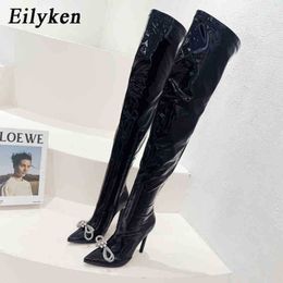 Boots Eilyken New Butterfly Knot Pointed Toe Over the Knee Boots Fashion Runway Winter Boots High Heels Thigh High Women Sexy Shoes 220913