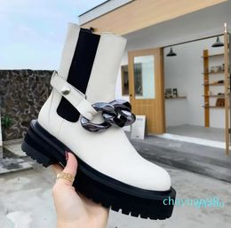 Designer Ankle Boots Short Boot Shoes Women Leather With Chain Platform Ladies Winter Autumn