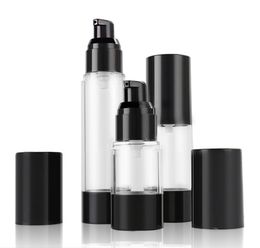 600pcs 30ml Airless Pump Dispenser Bottle In Refillable Lotion Cream Containers Vacuum Bottle Black Clearly