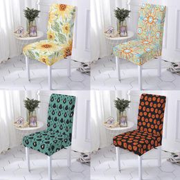 Chair Covers 1pc/4pc Flower Print Cover Chaise De Bar Cuisine Dining Room Desk Polyester El