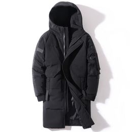 Men's Down Parkas Winter Jacket Hooded Fashion Long Coat Men Windproof Waterproof Thick Warm Brand Mens Clothing Parka 221110