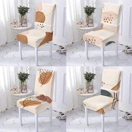 Chair Covers 1PC/4PC Abstract Pattern Print Cover Dining Dinning Seat Spandex / Polyester Room