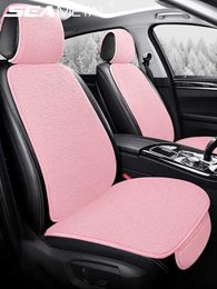Car Seat Covers Winter Cover Pink Plush Vehicle Cushion for Women Washable Protector Universal SUV Van Sedan Truck T221110