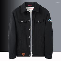 Men's Jackets 2022 Spring And Autumn Denim Jacket Men's Work Coat Cotton Loose Trend Casual Lapel Top Custom Bomber Big Size Tactical