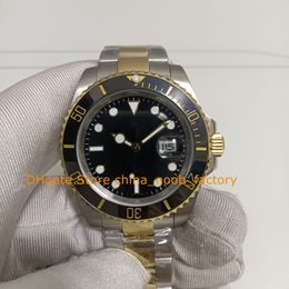 8 Colour Men's In Box Watch Mens Date 41mm Ceramic Two-Tone Gold Black Dial Bracelet Folding Clasp Asia 2813 Movement Automatic Dive Sport Watches