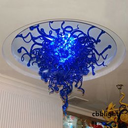 Clever Design Hand Blown Glass Chandelier Lamp for Home LED Lights Bule Colour Murano Style Glass Pendant Lamps Indoor Hanging Fixtures Chandeliers LR733