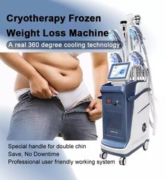 Fat Freezing Slimming Machine 360 Cryotherapy Cool Body Sculpt Device 5 Cryo Handles Cryolipolisis Equipment For Double Chin Cavitation Lipolaser Rf System
