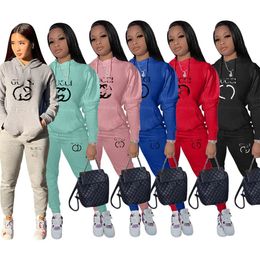 Designer Brand women Tracksuits Jogging Suits print 2 Piece Set hoodies Pants Long Sleeve Sweatsuits 3XL Plus size sportswear leggings Outfits casual Clothes 8919-2