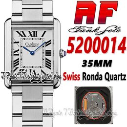 AF Solo AF5200014 Swiss Ronda Quartz Mens Beyaz Dial Siyah Roman İşaretleri Mavi Eller 316L Paslanmaz Çelik Bilezik 2022 Süper Edition Eternity Unisex Saatler