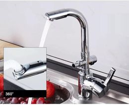 Kitchen Faucets Multifunctional Brass Deck Mounted Chrome Finish Sink Double Use Bibcock For Laundry Mop Pool Washing Machine Dual Tap
