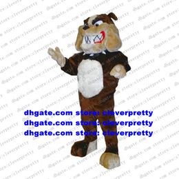 Brown Bulldog Dogs Mascot Costume Pitbull Bull Dog Pit Bulls Terrier Pug Character Business Advocacy Etiquette Courtesy zx2314