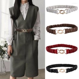 Belts Women Fashion Elastic Stretchy Metal Buckle Skinny Waist Belt Elasticated Slim Sweater Suit Waistband