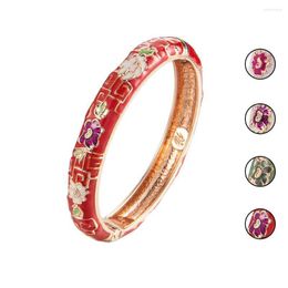 Bangle Bangle Enamel Bracelets On Hand Womens Bangles For Women Jewellery Metal Cuff Flower Designer Birthday Gifts Girl Drop Delivery Dhsdz