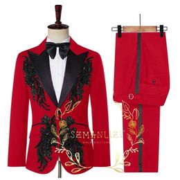 Men's Suits Blazers Costume Mariage Homme Real Po Luxury Crystal Beading For Men Groom Wedding Suit Prom Tuxedo Blazer 221111