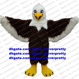 Brown White Long Fur Eagle Hawk Mascot Costume Tiercel Falcon Vulture Adult Character Art Festival Major Events zx622
