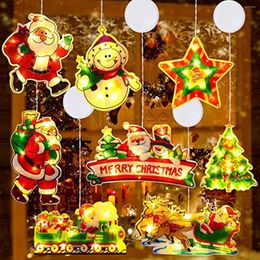 Strings Christmas Light Window Hanging Decor Lamp With Suction Cup Decorations For Home Party Showcase Year 2023
