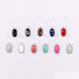 Charm Designer Faceted Acrylic Oval Charms Earrings For Women Small Resin Dangle Earring Boutique Jewelry Christmas Gifts Drop Delive Dhk3M