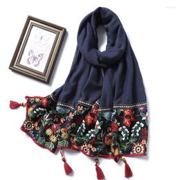 Sciarpe est ricami in pizzo cotone sciarpa donne vintage floreale shawls e avvolge nappine pashmina lady foulard hijab musulmano sjaal