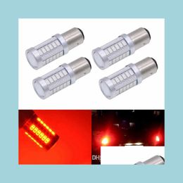 Car Bulbs 4Pcs 1157 Bay15D P21/5W Led Bbs 5630 Smd S25 Stop Brake Lights Red Orange/Yellow Lighting Tail Lamp Day Runnning Drop Deli Dh0Mp