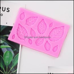 Cake Tools Diy Cake Decorating Supplies Sile Rose Maple Leaf Mod Kitchen Pink Pastrymold Mods Chocolates New Arrival 1 75Jh M2 Drop Dh7Rn