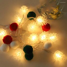 Strings 10/20LED Christmas Pinecone String Lights Battery Powered Ball Fairy Garland For Indoor Outdoor Holiday Wedding Party