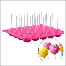 Baking Moulds 1Pc 12/20 Holes Chocolate Ball Cupcake Cookie Candy Maker Diy Baking Tool Sile Pop Lollipop Mould Stick Tray Cake Mod 1 Dh7Sk