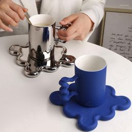 Mugs Creative Ceramic Mug Silver Plating Craft Modern Coffee Cup Office Desktop Art Milk Cups Afternoon European TeaCup Set