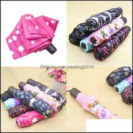 Umbrellas Lovers Fold Umbrella Short Handle Colorf Flower Fashion Umbrellas Selling Superior Quality With Different Patterns 4 73Cp Dh25M