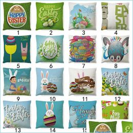 Pillow Case Easter Pillow Case Sofa Throw Bunny Rabbit Design Car Cushion Ers Drop Delivery Home Garden Textiles Bedding Supplies Dhzqg