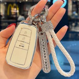 Car Key Leather Rope No. Car Key Case Cover for Toyota Prado Land Cruiser Highlander CROWN HARRIER RAV4 C-HR Camry ALLION COROLLA Prius T221110