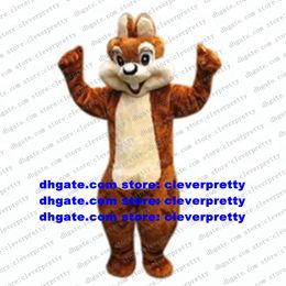 Brown Long Fur Alvin Chipmunk Squirrel Mascot Costume Chipmuck Chippy Eutamias Character Exhibition Conference Photo zx2698