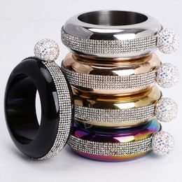 Stainless Steel Hip Flask Rhinestone Bracelet Hips Flasks 3.5oz Portable Round Flagon Bangle Vodka Whisky Wine Alcohol Bottle BH7934 TYJ