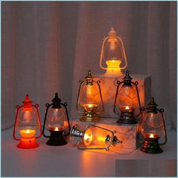 Other Festive Party Supplies Festival Party Supplies Led Vintage Lantern Battery Powered Flickering Flame Decorative Hanging Garde Dhohm