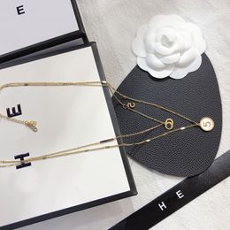 Luxury Brand Pendant Necklace Delicate Design Double Layer Necklaces High end Designer Jewellery Long Chain Fashion Women's Exclusive Selection Women's Gift Couple